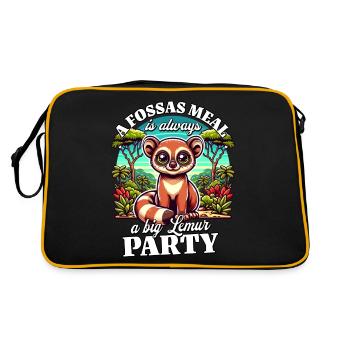 Fossa Madagascar - Retro Tasche - Schwarz/Gold - Hinten
