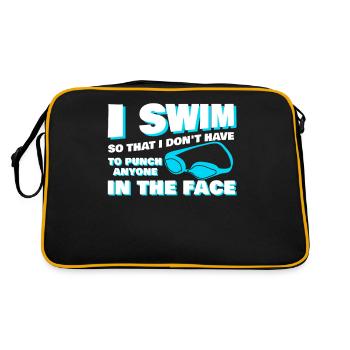 Swimming Trainer Swimmer Pool - Retro Tasche - Schwarz/Gold - Hinten
