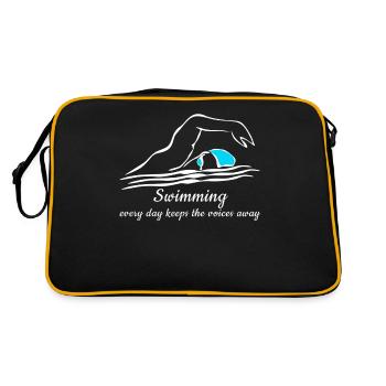 Swimming Pool Swimmer Triathlon - Retro Tasche - Schwarz/Gold - Hinten