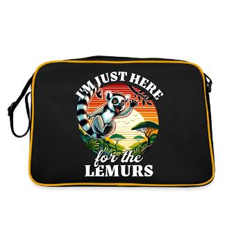 Lemurs - Retro Tasche - Schwarz/Gold - Hinten