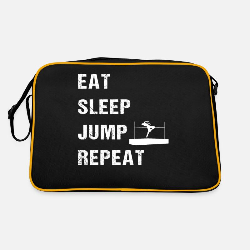 Eat Sleep Jump Repeat Leichtathletik Retro Tasche