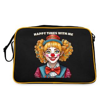 CLOWN HAPPY TIMES WITH ME - Retro Bag - black/gold - Back