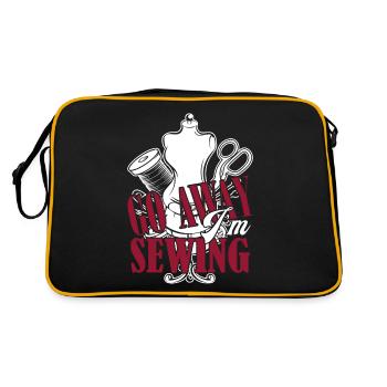Sewing Go Away I'm Sewing - Retro Bag - black/gold - Back