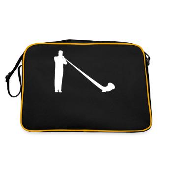Alphornbläser Echo der Berge Melodie - Retro Tasche - Schwarz/Gold - Hinten