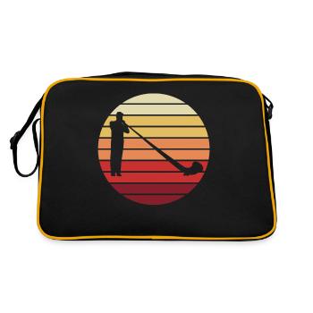 Alphorn Gift - Melody in the Sunset - Retro Bag - black/gold - Back