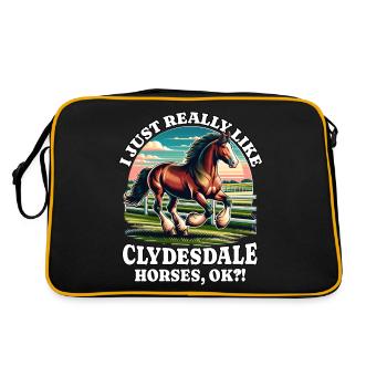 Clydesdale Horse - Retro Bag - black/gold - Back