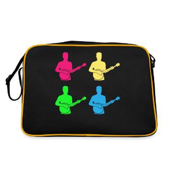 Banjo coloré - cadeau pour les fans de musique - Sac Retro - noir/or - Dos