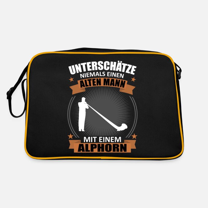 Alphorn Geschenk - Alter Mann, Weiser Klang Retro Tasche