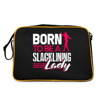 Slacklining Born To Be A Slacklining Lady - Retro Bag - black/gold - Back