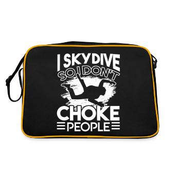 Skydiving I Skydive So I Don't Choke People - Retro Bag - black/gold - Back
