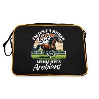 Fille de chevaux arabes - Sac Retro - noir/or - Dos