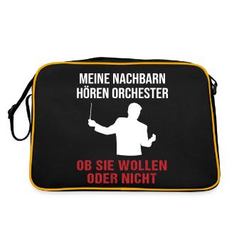 Orchestra Neighborhood - Cadeau avec humour - Sac Retro - noir/or - Dos