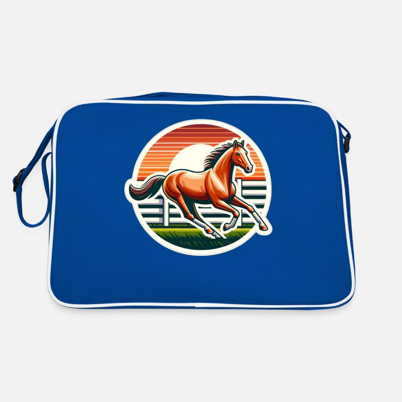 Thoroughbred Pferd Reiter Retro Tasche