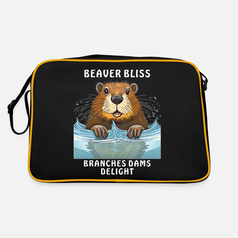 BEAVER BLISS BRANCHES DAMS DELIGHT - Retro Tasche - Schwarz/Gold