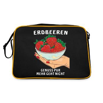 PURE STRAWBERRY ENJOYMENT IS NOT POSSIBLE - Retro Bag - black/gold - Back