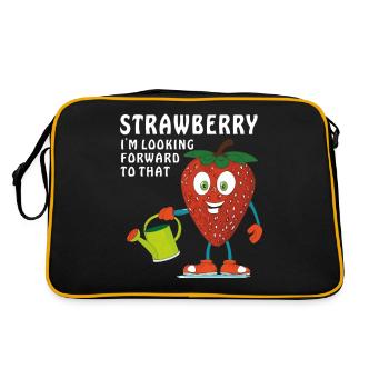 STRAWBERRY I'M LOOKING FORWARD TO THAT - Retro Bag - black/gold - Back