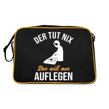 House Musik Nachbarn Party DJ Geschenk - Retro Tasche - Schwarz/Gold - Hinten