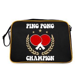 Ping Pong Champion Design Table Tennis and - Retro Bag - black/gold - Back