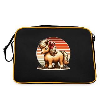 Cavalier de poney Shetland - Sac Retro - noir/or - Dos