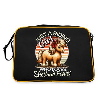 Shetland Poney Fille - Sac Retro - noir/or - Dos