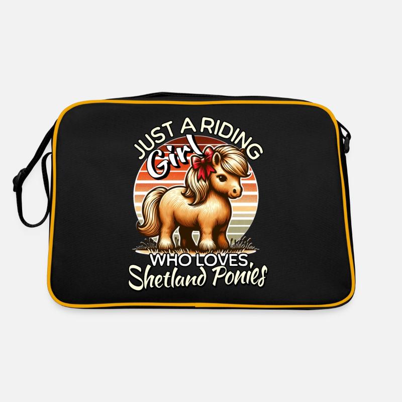 Shetland Pony Mädchen Retro Tasche