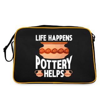Ceramic Artist Clay Pottery - Retro Bag - black/gold - Back