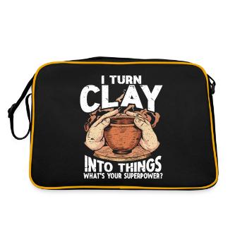 Ceramic Artist Clay Pottery - Retro Bag - black/gold - Back