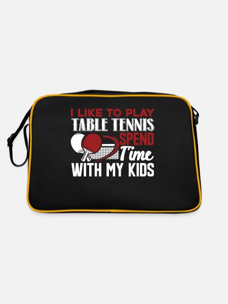 Table Tennis I Like To Play Table Tennis - Retro Bag - black/gold - Back