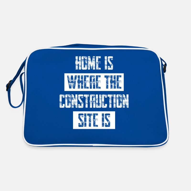 Construction Site Construction Worker Retro Bag
