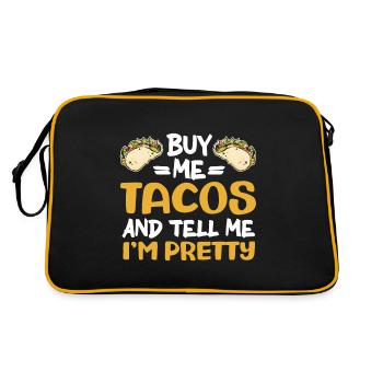 Taco Lover Nourriture Citation Taco - Sac Retro - noir/or - Dos