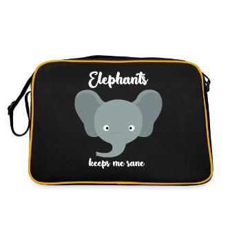 Éléphants Éléphant Mignon - Sac Retro - noir/or - Dos