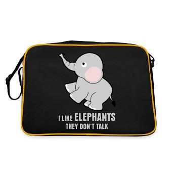 Éléphants Mignon Blague Éléphant - Sac Retro - noir/or - Dos