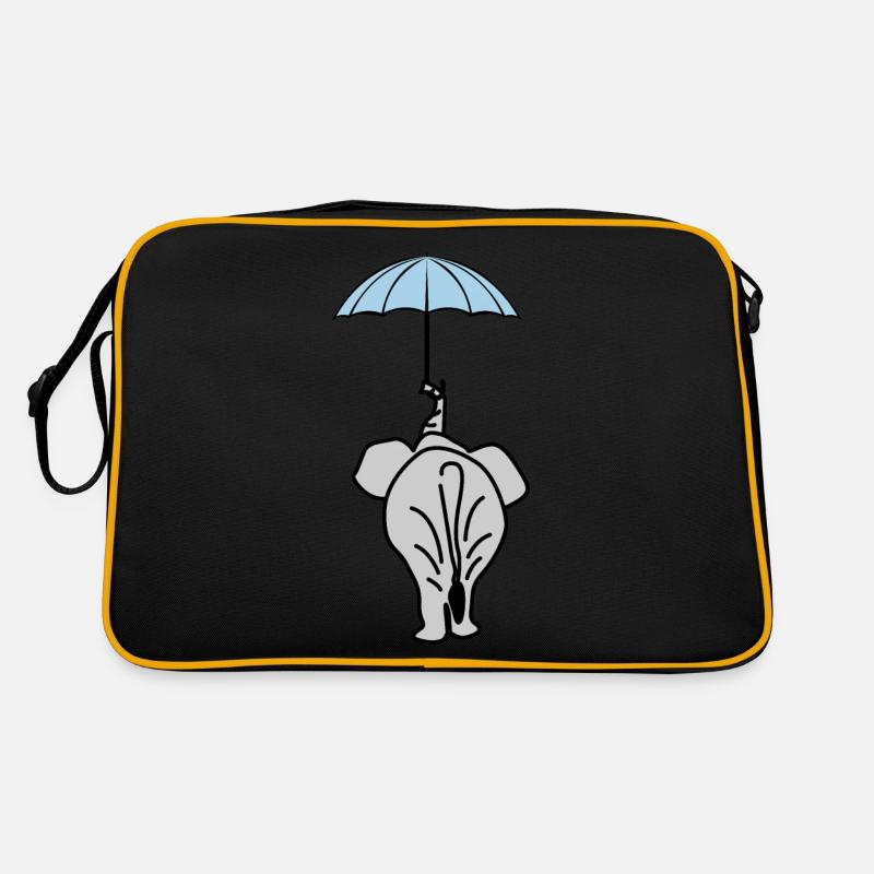 Elephant with Umbrella Elephants Retro Tasche