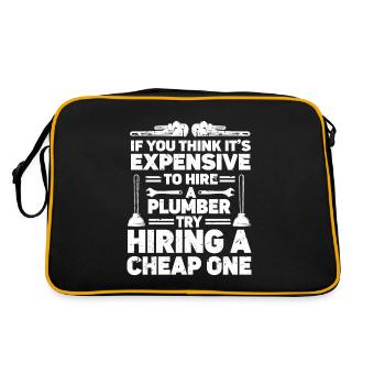 Plumber Men Father Husband Plumber - Retro Bag - black/gold - Back