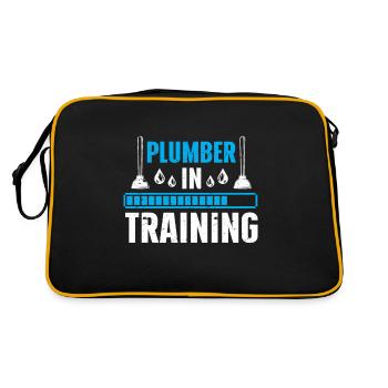 Plumber Men Father Husband Plumber - Retro Bag - black/gold - Back