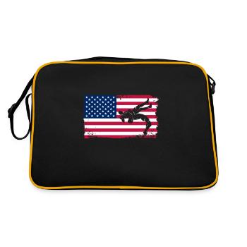 Wrestling Wrestler Fight Wrestling Ringer Gift - Retro Bag - black/gold - Back