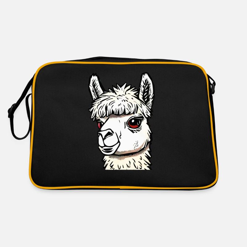 ALPAKA POTRAIT - Retro Tasche - Schwarz/Gold