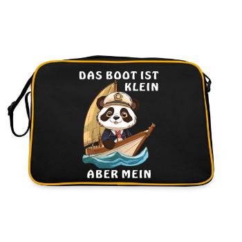 PANDA BEAR SAILBOAT THE BOAT IS SMALL BUT MINE - Retro Bag - black/gold - Back