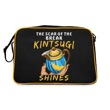 LA CICATRICE DE LA RUPTURE KINTSUGI BRILLE - Sac Retro - noir/or - Dos
