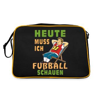 DECK CHAIR MAN TODAY I HAVE TO WATCH FOOTBALL - Retro Bag - black/gold - Back