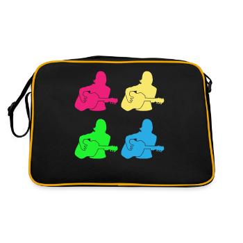 Colorful Female Guitarists Gift Ensemble - Retro Bag - black/gold - Back