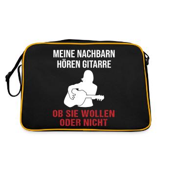 Neighbor Music Enjoyment Guitarist Gift - Retro Bag - black/gold - Back