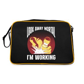 Schweißer Schweißen - Retro Tasche - Schwarz/Gold - Hinten
