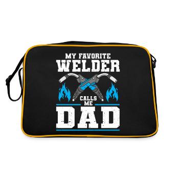Schweißer Schweißen - Retro Tasche - Schwarz/Gold - Hinten