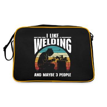 Schweißer Schweißen - Retro Tasche - Schwarz/Gold - Hinten