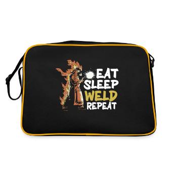 Schweißer Schweißen - Retro Tasche - Schwarz/Gold - Hinten