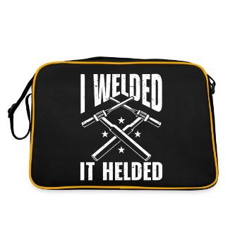 Schweißer Schweißen - Retro Tasche - Schwarz/Gold - Hinten