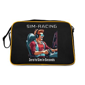 SIM RACING Zero to Sim - Retro Tasche - Schwarz/Gold - Hinten