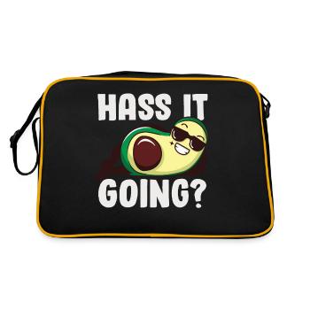 Avocado Guacamole Vegan Gift - Retro Bag - black/gold - Back
