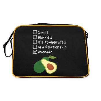 Avocado Guacamole Vegan Geschenk - Retro Tasche - Schwarz/Gold - Hinten